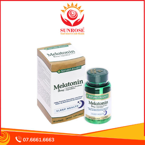  Viên uống Melatonin Nature's Bounty giúp điều hòa giấc ngủ, giúp ngủ sâu giấc (60 viên) 