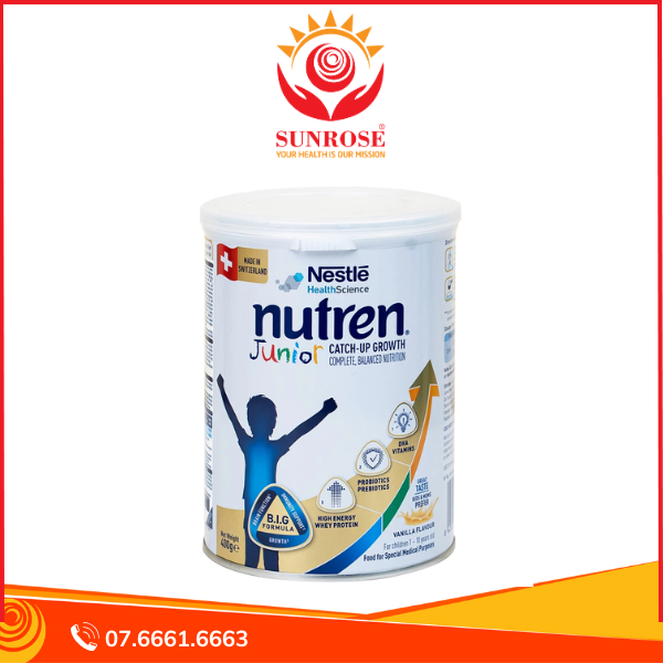  Sữa bột Nutren Junior 400g Nestlé bổ sung hoặc thay thế bữa ăn hàng ngày cho trẻ suy dinh dưỡng 