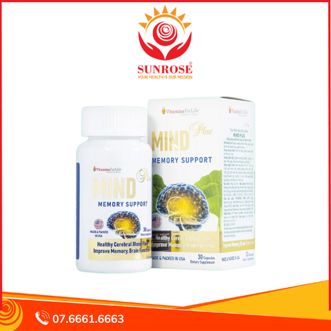  Viên uống Mind Plus Vitamins For Life tăng cường tuần hoàn não, cải thiện trí nhớ (30 viên) 