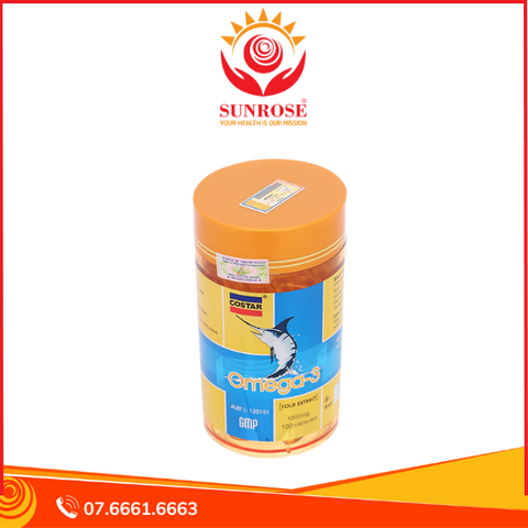  Dầu cá Costar Omega-3 giảm mỡ máu, tốt cho tim mạch lọ 100 viên 