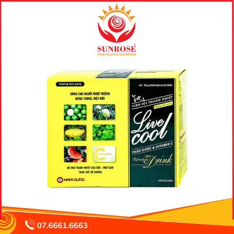  Viên sủi Thanh Nhiệt Livecool Nam Dược hương dưa gang giải độc, mát gan, tăng cường sức đề kháng (16 viên) 