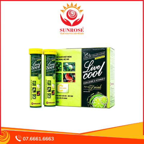 Viên sủi Thanh Nhiệt Livecool Nam Dược hương chanh giải độc, mát gan, tăng cường sức đề kháng (16 viên) 