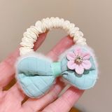  Chun buộc tóc nơ gắn charm hoa CHT-86 