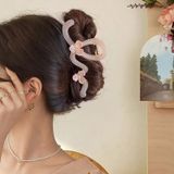  Kẹp tóc bản dài hình lượn sóng gắn charm hoa K-DAI126 