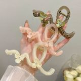  Kẹp tóc bản dài hình lượn sóng gắn charm hoa K-DAI126 
