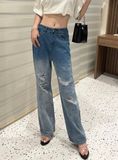  Quần Jeans Nữ Rách Cách Điệu Wash 2 màu 8025 