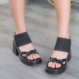  Giày Sandal Cao Gót Đế Vuông 7-8 Phân 2606 