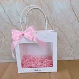  Túi Giấy Mica Mặt Kính Đựng Quà Tặng( Kẹp Tóc + Giày + Túi Xách) Kèm Giấy Rơm + Nơ 