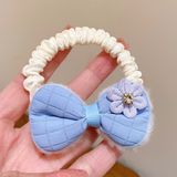  Chun buộc tóc nơ gắn charm hoa CHT-86 
