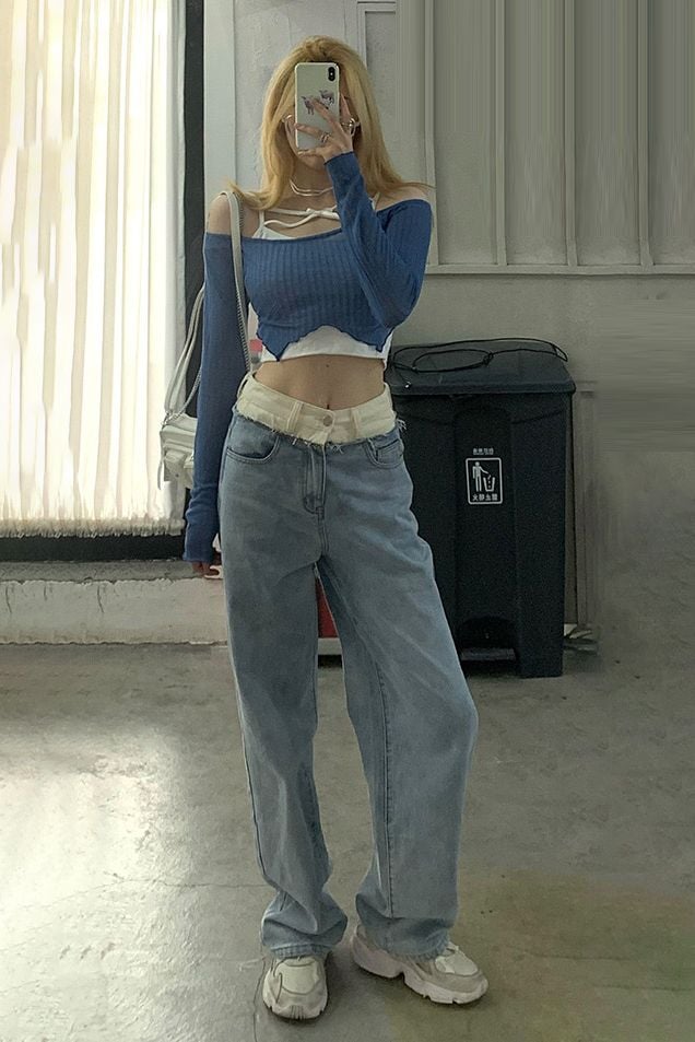 Quần jeans ống rộng