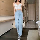  Quần Jeans Nữ Khoét Eo 2 Dây 8011 