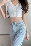  Quần Jeans Nữ Khoét Eo 2 Dây 8011 