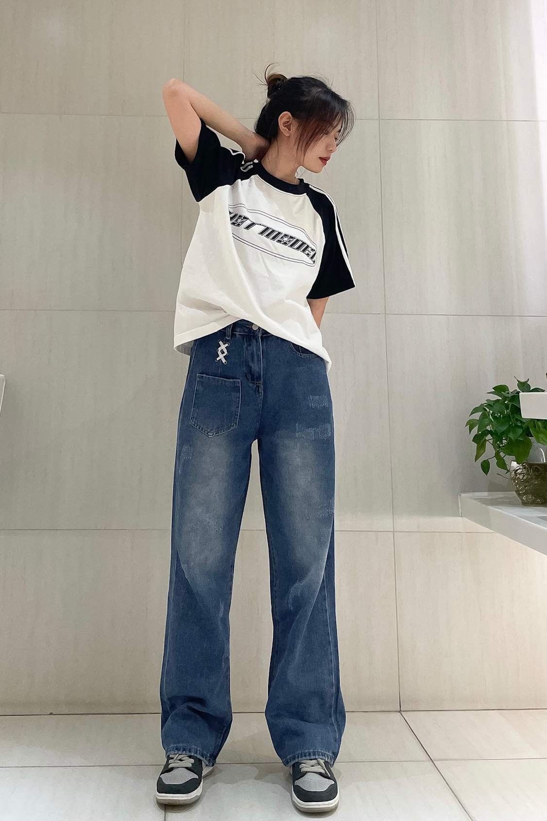 Quần Jean Bò ống rộng Uniqlo  425652