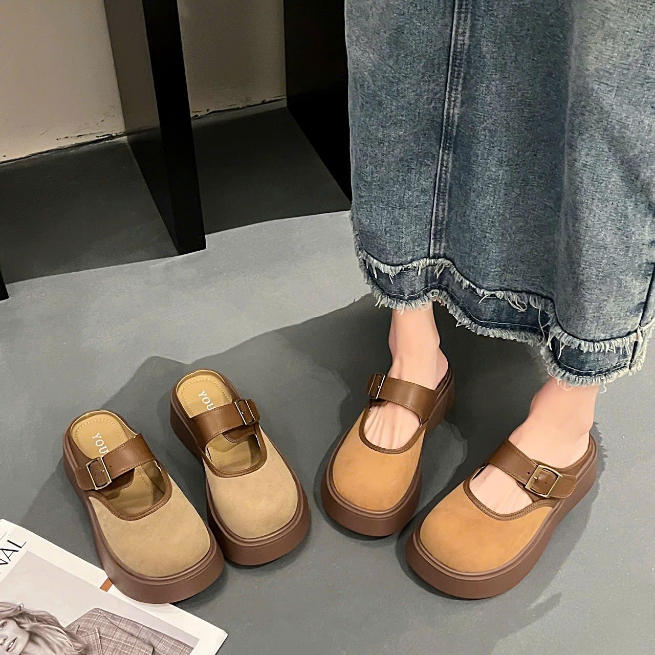  Dép Sục Da Lộn Cao Cấp 987-1 