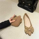  Giày Búp Bê Bệt Phối Nơ Da Lì Cao Cấp A-856 