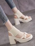  Giày Sandal Cao Gót Đế Vuông 7-8 Phân 2606 