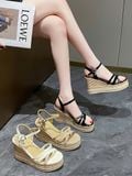  Giày Sandal Đế Xuồng 9 Phân Cao Gót QCCC 9193 