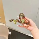  Kẹp tóc bản dài hình lượn sóng gắn charm hoa K-DAI126 