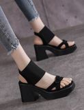  Giày Sandal Cao Gót Đế Vuông 7-8 Phân 2606 