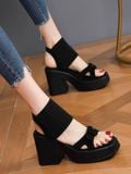  Giày Sandal Cao Gót Đế Vuông 7-8 Phân 2606 