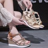  Giày Sandal Đế Xuồng 8 Phân Siêu Nhẹ Êm H85 