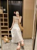  Chân Váy Midi Dáng Dài 2 Lớp Cạp Chun Freesize QCCC 