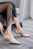  Sandal cao gót 5 phân mũi nhọn màu sắc trang nhã đơn giản cho nữ (9860-6) 