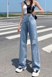  Quần Jeans Nữ In Chữ Q8008 