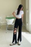  Quần Jeans Nữ Rách Đan Dây Cá Tính Q8013 