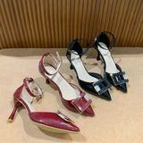  Giày Cao Gót 6 Phân Da Bóng Cao Cấp 9106-1 