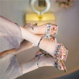  Giày Sandal Cao Gót 8,5 Phân  Đính Đá sang Trọng C5507-1 