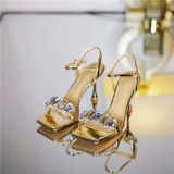  Giày Sandal Cao Gót 8,5 Phân  Đính Đá sang Trọng C5507-1 