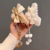  Kẹp Tóc Nơ Lông Tua Rua Nữ Tính Tiểu Thư Thanh Lịch Phong Cách Hàn Quốc KT03 