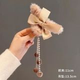  Kẹp Tóc Nơ Lông Tua Rua Nữ Tính Tiểu Thư Thanh Lịch Phong Cách Hàn Quốc KT03 