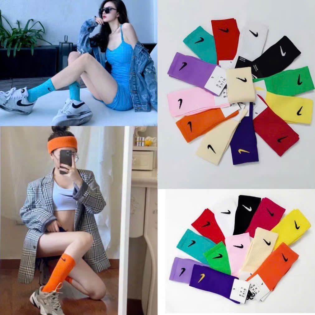  Tất Vớ Nữ Thể Thao Cổ Cao Nhiều Màu TN-16 