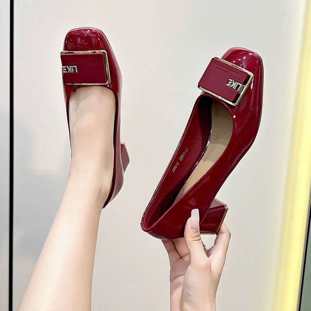  Giày Cao Gót 5 Phân Da Bóng Cao Cấp 2350-3 