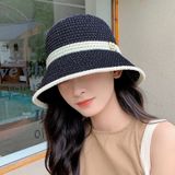 Mũ cói vành rộng chống nắng logo chữ m - TÓC MUCOI-05 