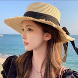  Mũ cói vành rộng phối nơ dành cho người lớn TÓC - MUCOI-20 