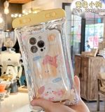  Túi chống nước, túi khí nổi có kim tuyến lấp lánh bảo vệ màn hình điện thoại khi đi mưa, đi bơi 11,5*21cm  tóc - PHAO-12 