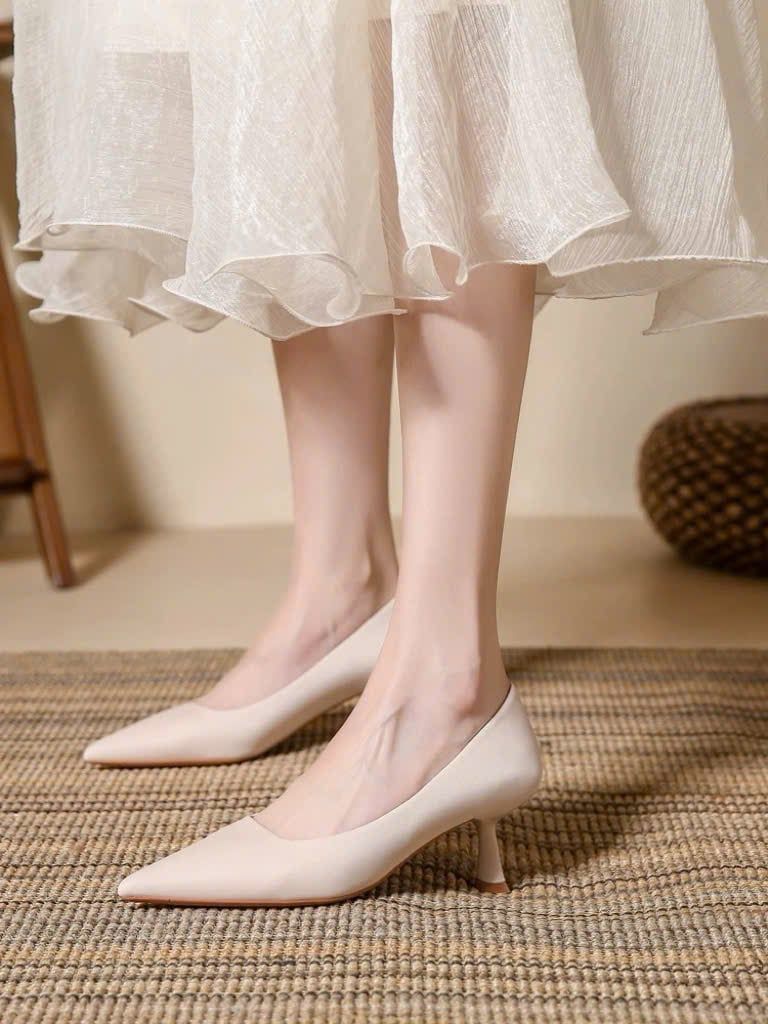  Giày Cao Gót 4-5 Phân Mũi Nhọn Cao Cấp 1356-1 