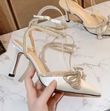  Giày Cao Gót Phối Nơ Đính Đá QCCC  337-1 