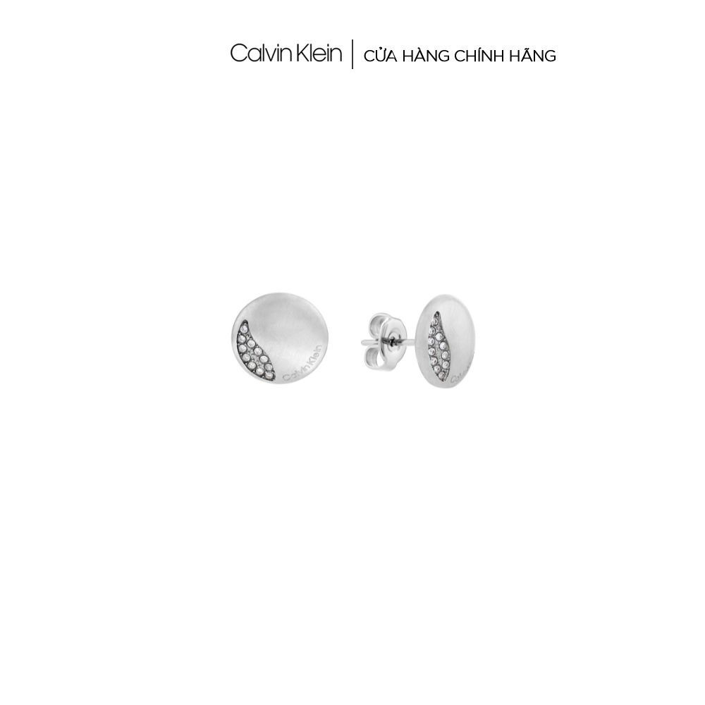 Bông tai Calvin Klein Nữ màu Bạc SS22 - Minimal Circular CK 35000137 