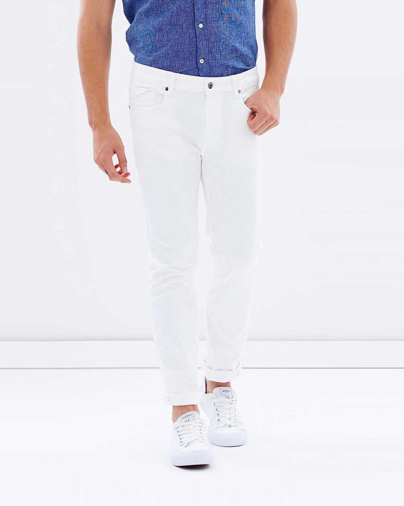 Quần jeans nam trắng