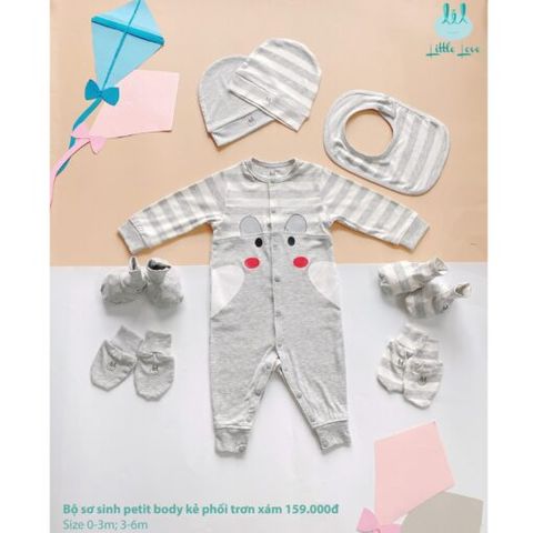 Body Kẻ Gấu Ghi Lil 0-3M