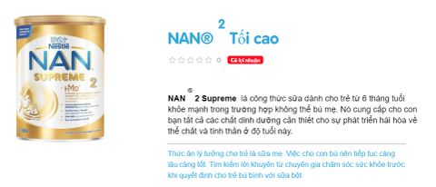 Sữa Nan Supreme Số 2 Của Nga 800Gr