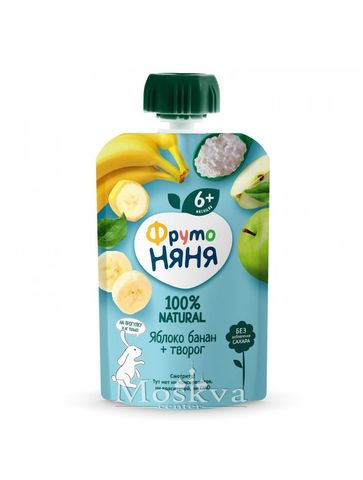 Hoa Quả Nghiền Fruto Chuối Táo Tvorog 90G Dành Cho Trẻ Từ 6 Tháng Tuổi