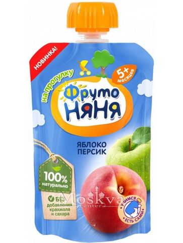 Hoa Quả Nghiền Fruto Táo Đào 90G Dành Cho Trẻ Từ 6 Tháng Tuổi