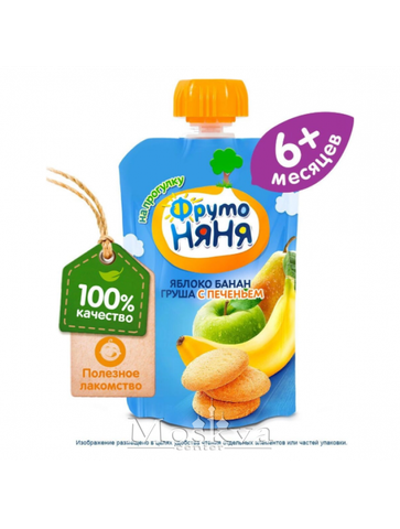 Hoa Quả Nghiền Fruto Táo Lê Chuối Bánh Quy 90G Dành Cho Trẻ Từ 6 Tháng Tuổi