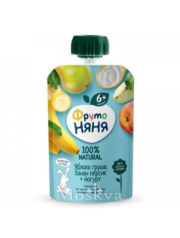 Hoa Quả Nghiền Fruto Sữa Chua Táo Lê Chuối Đào 90G Dành Cho Trẻ Từ 6 Tháng Tuổi