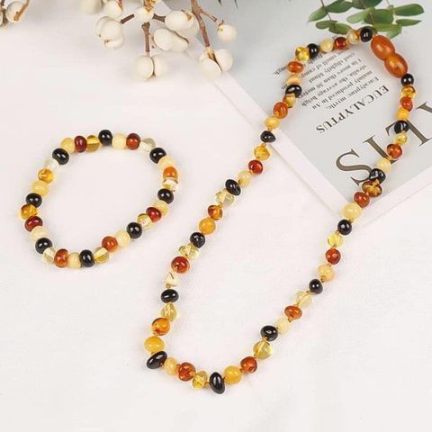 Vòng Hổ Phách Đeo Cổ Cho Bé Russian Amber